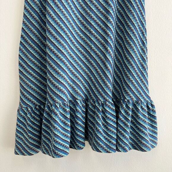 Zucca Women’s M Fuzz Knit Blue Purple Midi Dress Ruffled Hem Sleeveless Japan - Picture 4 of 11